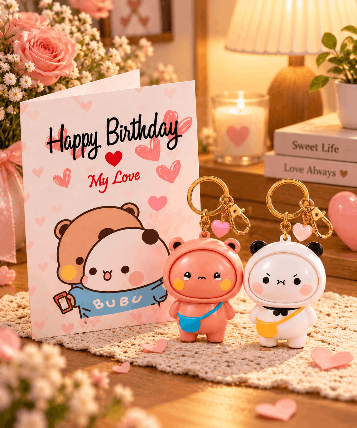 Bubu Dudu Greeting Card with Keychain