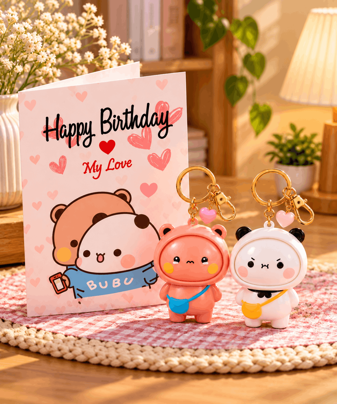 Bubu Dudu Greeting Card with Keychain