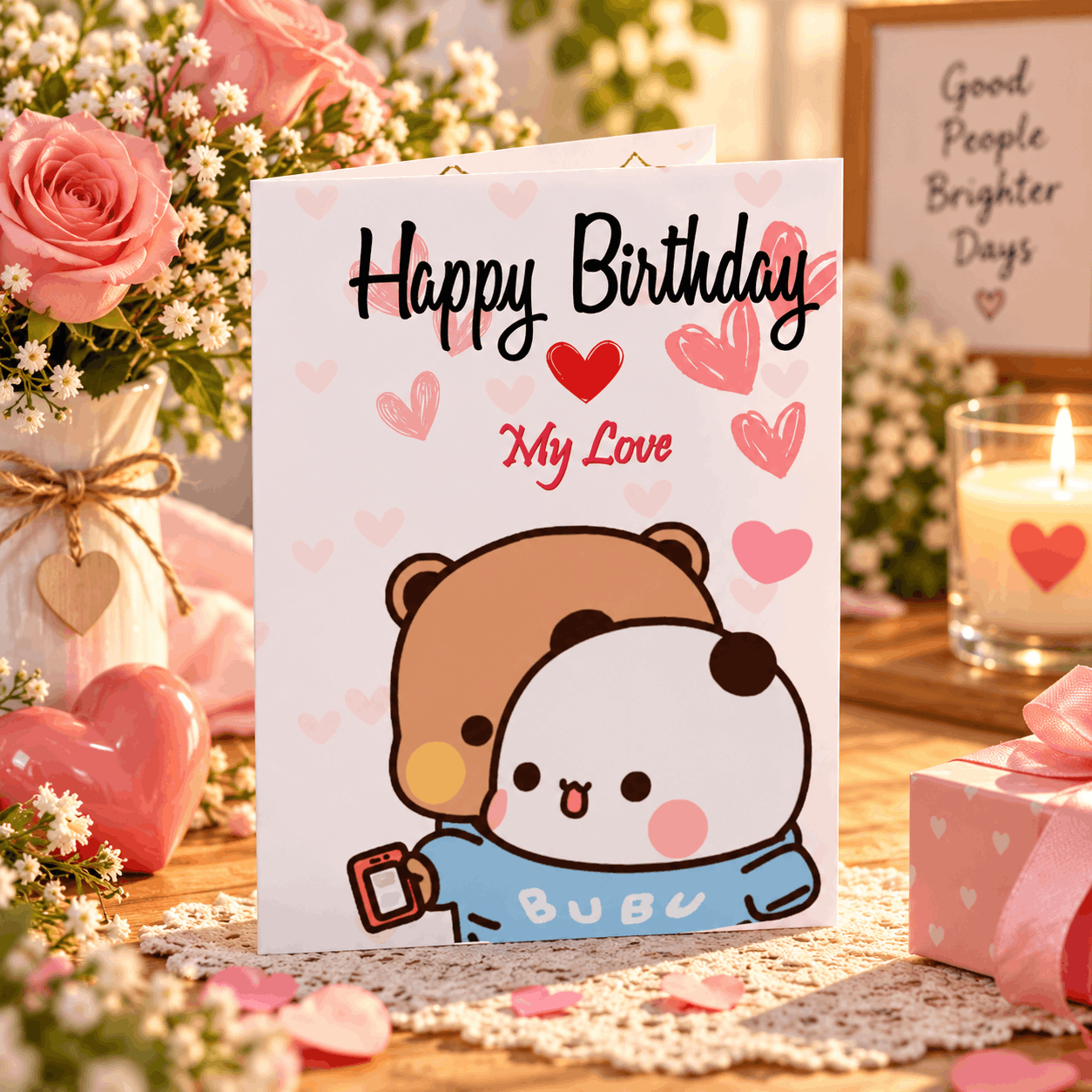 Bubu Dudu Greeting Card with Keychain