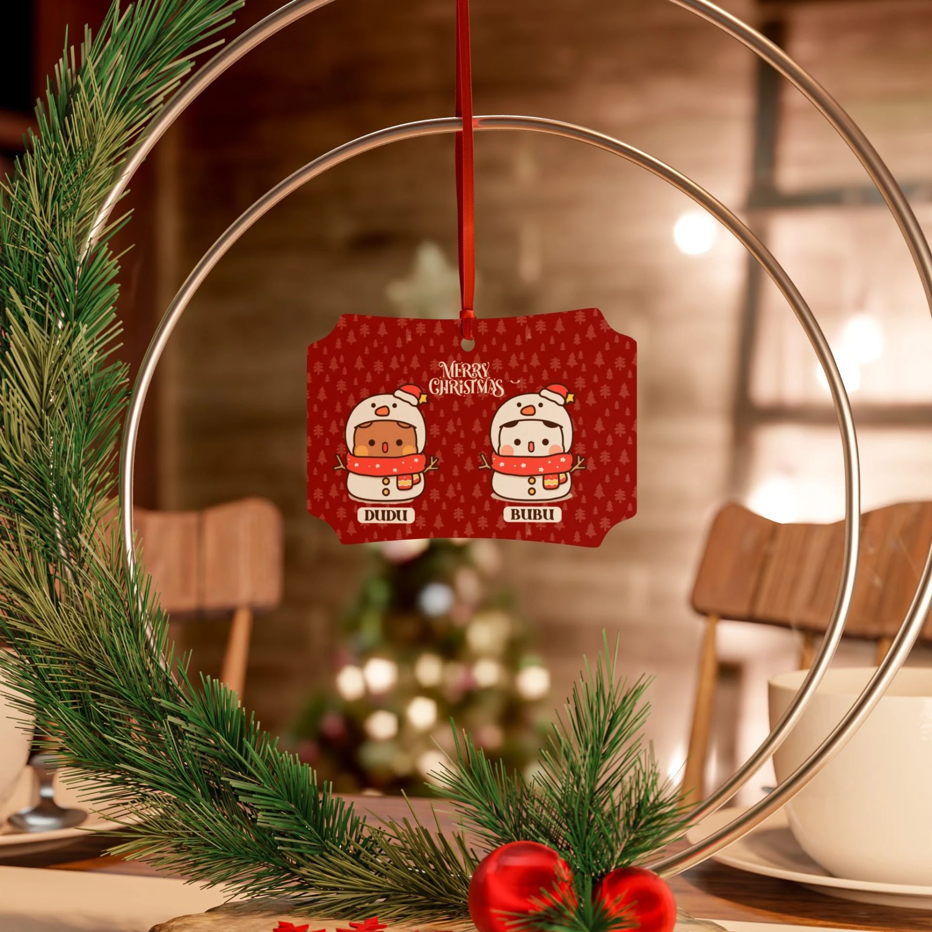 Bubu Dudu Christmas Aluminum ornament