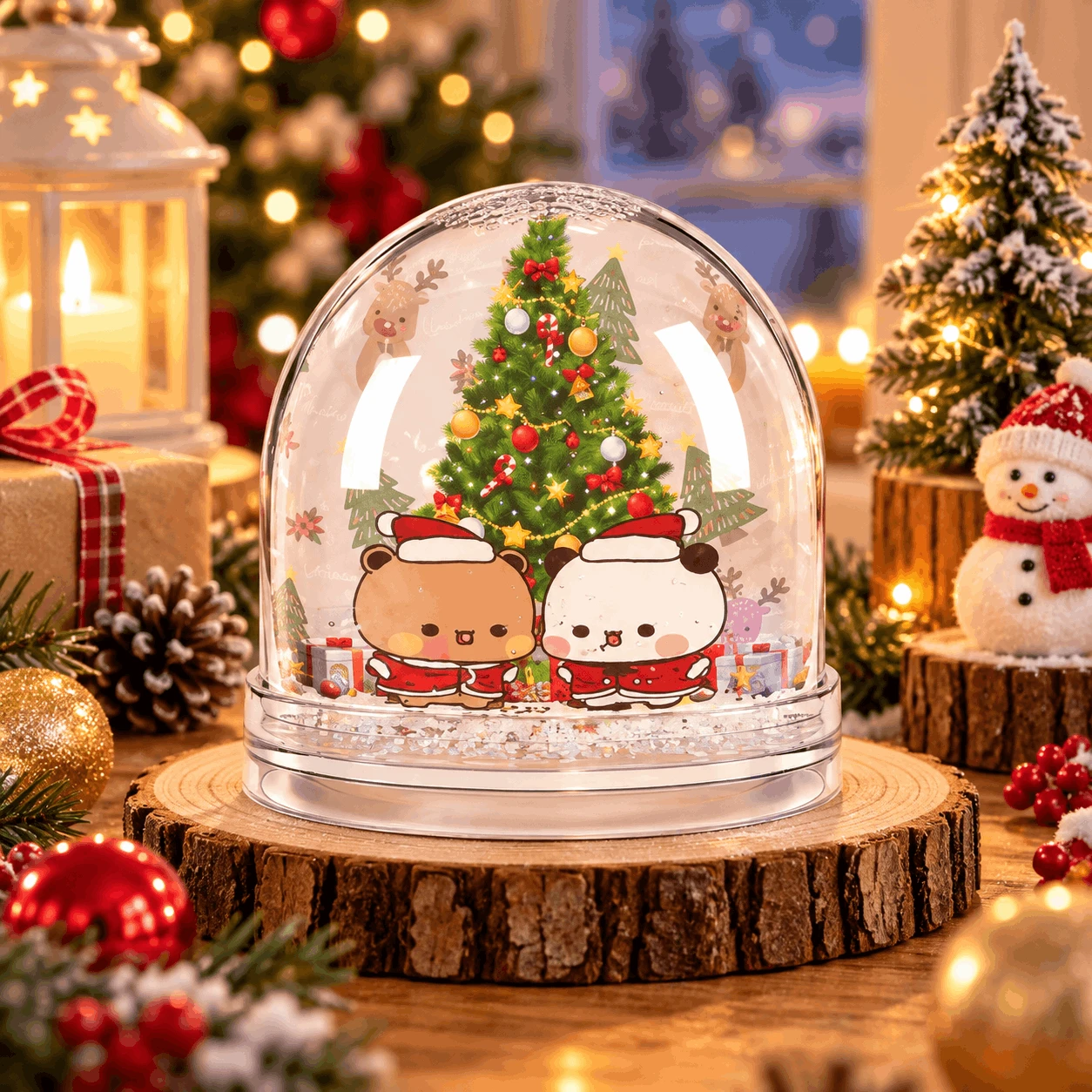 Cozy Christmas Snow Globe Showcase (1) Bubu Dudu Christmas Snow Globe