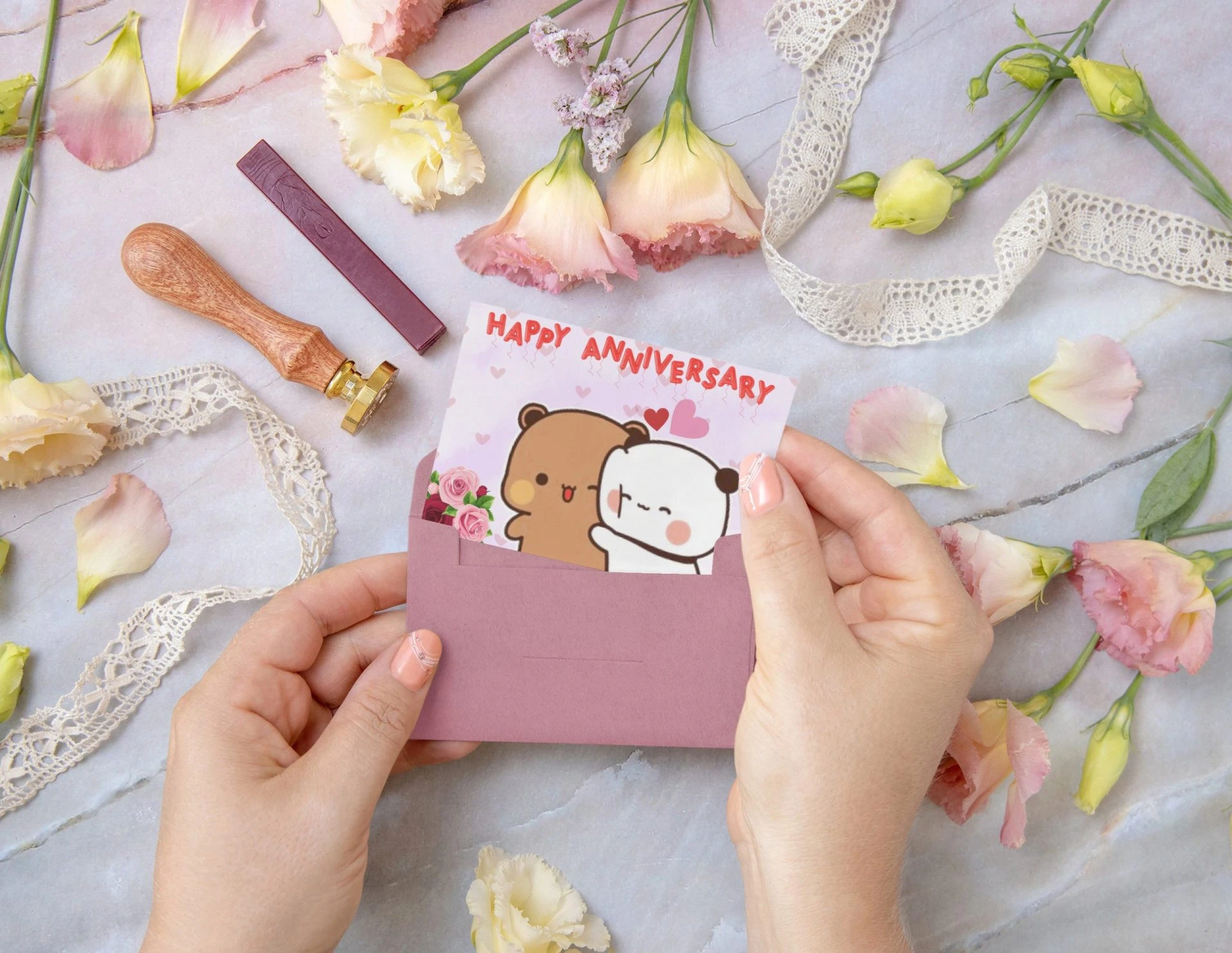 Bubu Dudu Romantic Anniversary Card